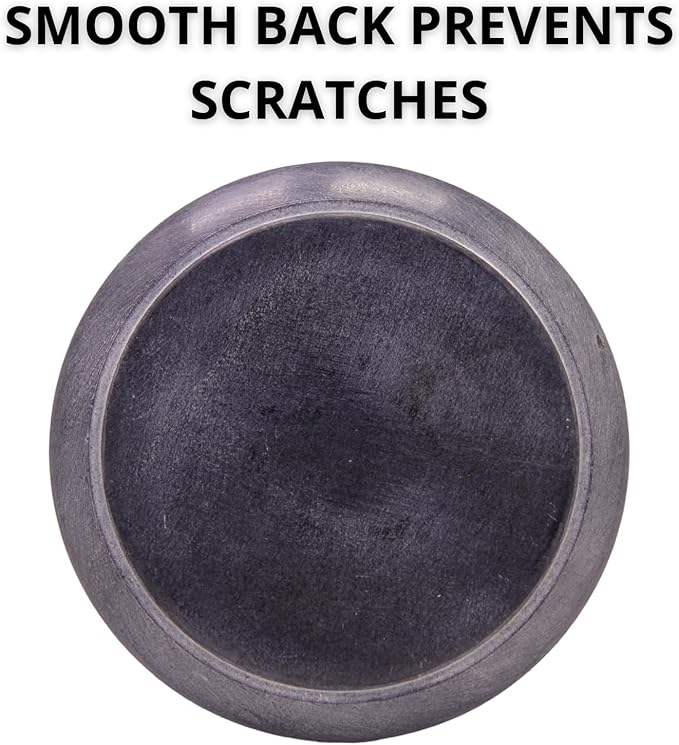 Handmade Natural Grey Marble Incense Stick Holder - Round Incense Burner With Multiple Holes For Incense Sticks. Decorative Ash Catcher For Home and Office Decor. (4 inch Diameter, Grey)