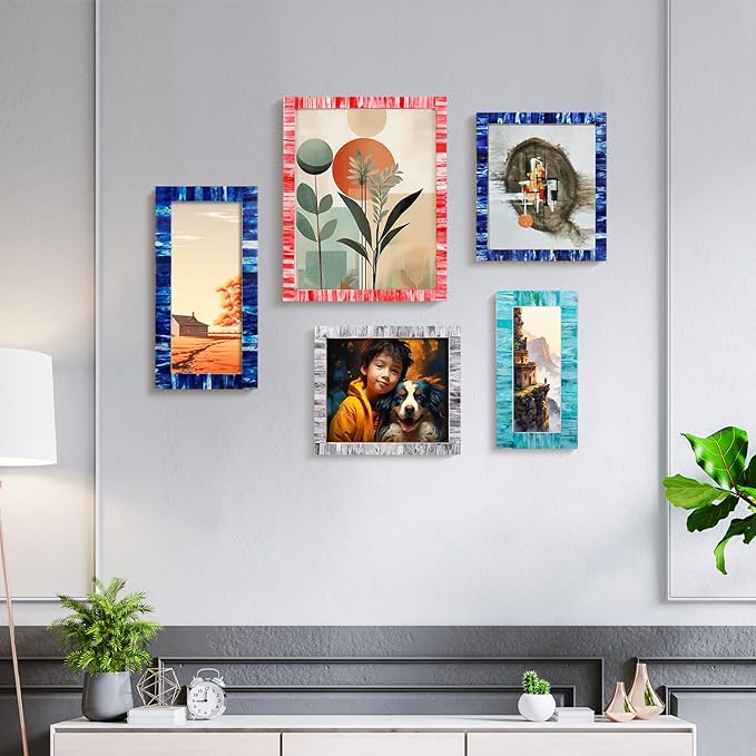 Handicrafts Home Yellow 4x6 Picture Frame for Christmas Decor & Holiday Gifting Handmade Photo Frame for Farmhouse Wall Decor, Boho Shelf Styling, Vintage Bone inlay Frames Picture, Shelf Styling