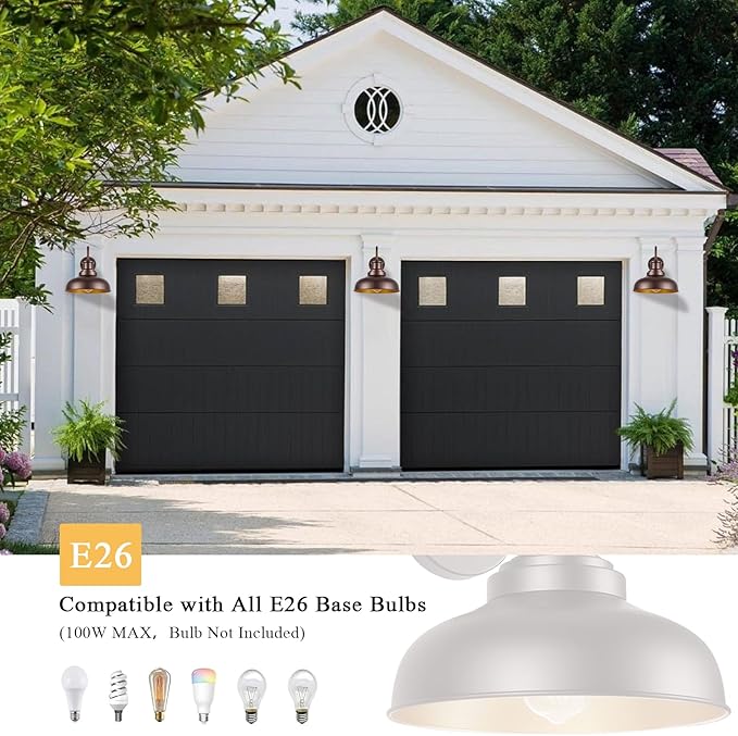 Outdoor Barn Lights Outdoor Wall Sconces Farmhouse Exterior Wall Mount Light Vintage Wall Lighting Fixture Industrial Bronze Lantern for Porch Entryway Garage Patio, 2 Pack