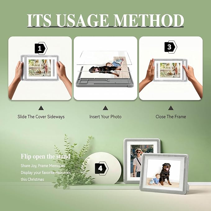 5x7 Picture Frame, Clear Acrylic Photo Frame with White Mat for 4x6 Photos, One-Piece Shatterproof Tool-Free Design, UV-Resistant Waterproof Tabletop Frame for Home Office Decor with 10-Year Warranty