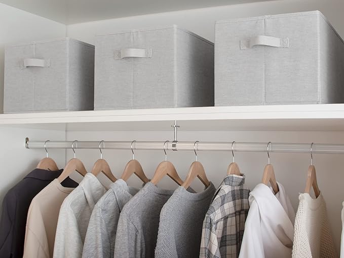 StorageWorks Fabric Storage Bins for Shelves, Closet Organization and Storage Baskets, Foldable Storage Bins Clothes Organizer, Light Grey, 3-Pack, Extra Large
