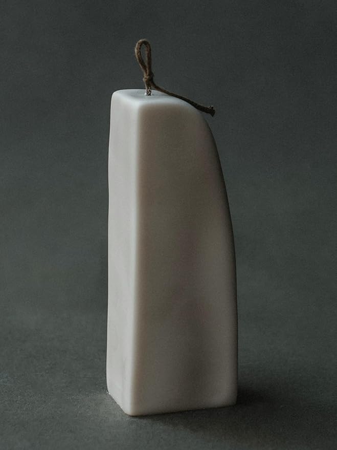LAWA Downhill Candle - Beautiful Handmade Pillar Scented Soy Wax Elegant Aesthetic Candle Housewarming Gift Home Room Shelf Decor Idea (Light Beige)