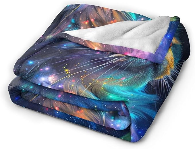 Tijuboni Cat Throw Blanket Cat Gifts for Girls Boys Women Men Kids Adults Soft Flannel Fleece Blanket for Couch Sofa Bed Home Decor 60"x80"