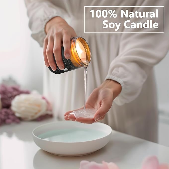MOASITN Cherry Blossom Heavenly Scented Candles for Home| Natural Soy Aromatherapy Candle| Handmade Long Lasting Jar Candel| Women,Men Gift for Birthday,Housewarming,Thank You| 7oz