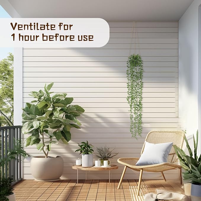 2PCS Artificial Hanging Trailing Plants in Pots,Realistic Faux Small Hanging Plants Potted for Bedroom Living Room Home Office Table Decor Indoor Outdoor