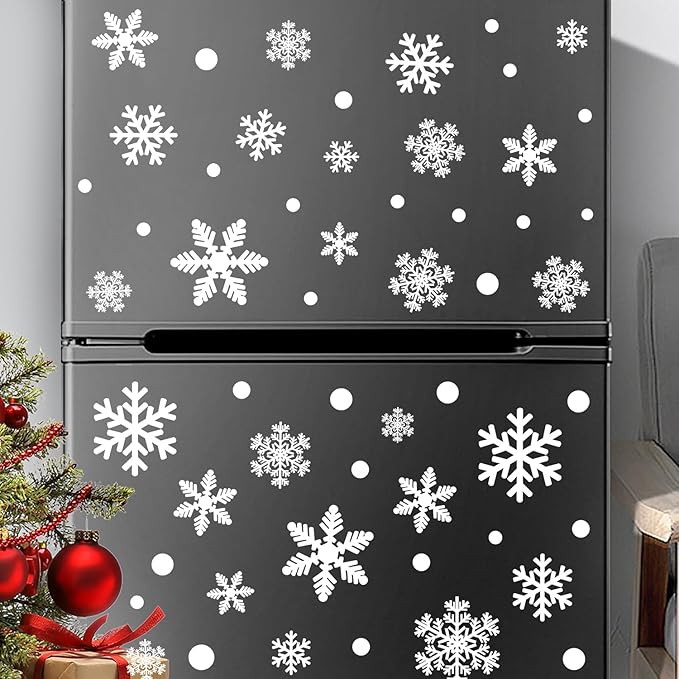 Merry Christmas Wall Decal Snowflake Decorations Stickers,Window Clings Decorations Indoor,Snowflake Wall Decals,Suitable for Children