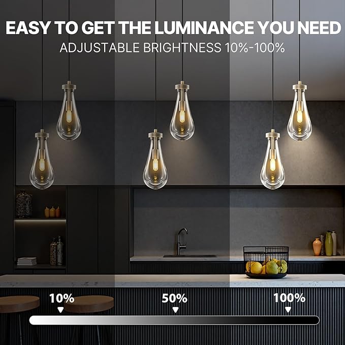 Raindrop Pendant Lights Kitchen Island: 2 Head Vintage Copper Teardrop Hanging Light - Durable Crystal Pendants Light over Dining Table - Raindrop Lighting Fixture for Bedroom Hallway Bulb Included