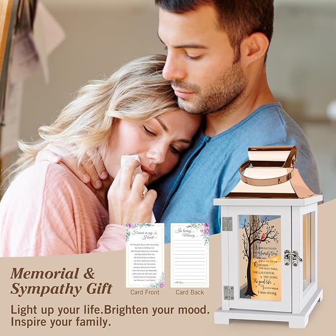 Memorial Lantern with Remote, Bereavement Sympathy Gifts for Loss of Loved One Memorial Gifts for Loss of Mother Loss of Father Remembrance Gifts Thoughtful Funeral Gifts