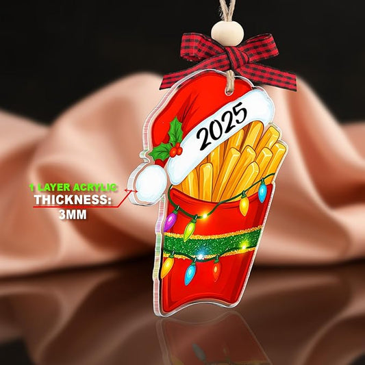 French Fries Ornaments - French Ornaments for Christmas Tree - Food Christmas Ornament - French Fries Gifts for Fast Food Lovers - Acrylic Ornament 2025