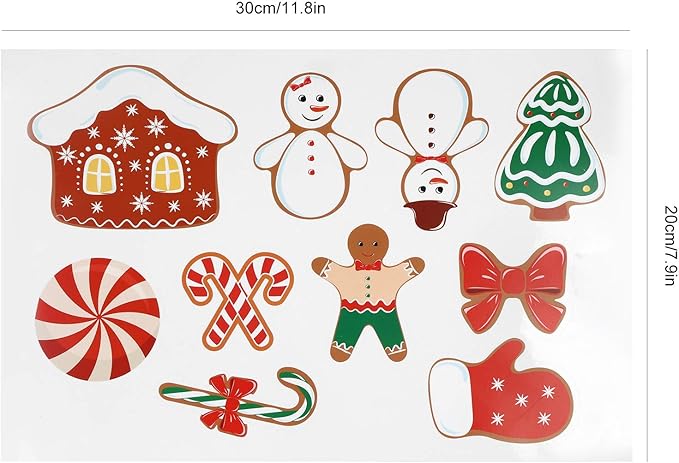 ZJchao 20 Christmas Decorative Stickers, Peel and Stick Removable PVC Wall Decals for Glass Refrigerator Mirror Door, with DIY Design for Holiday Party Decorations