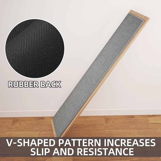Kitchen Mat 1 PCS, Cushioned Non Slip Rugs for Kitchen Floor, Absorbent Runner Comfort Standing Mats Washable for Kitchen, Office, Home (Grey, 17.3"x47")