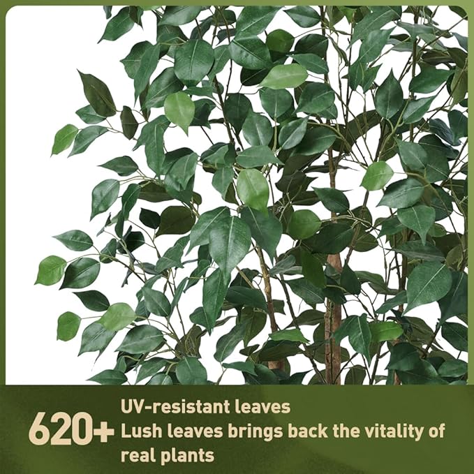 Artificial Olive Tree 6ft, Tall Fake Tree for Indoor & Outdoor Decor with Black Pot & Pebbles, UV Resistant Silk Leaves, Realistic Faux Potted Plant for Living Room,Office,Home Decor,VN137