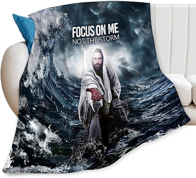 Tijuboni Christian Jesus Throw Blanket Religious Faith Gifts for Women Men Girls Boys Kids Adults Soft Flannel Fleece Blanket for Couch Sofa Bed Home Decor 50"x60"
