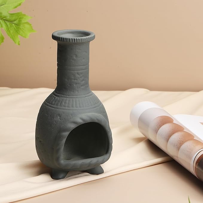uxcell Incense Burner, Ceramic Incense Holder Santo Holder Ash Catcher with Cleaning Brush Tweezer Decorative Bowl for Meditation Stick Aromatherapy Yoga, Gray