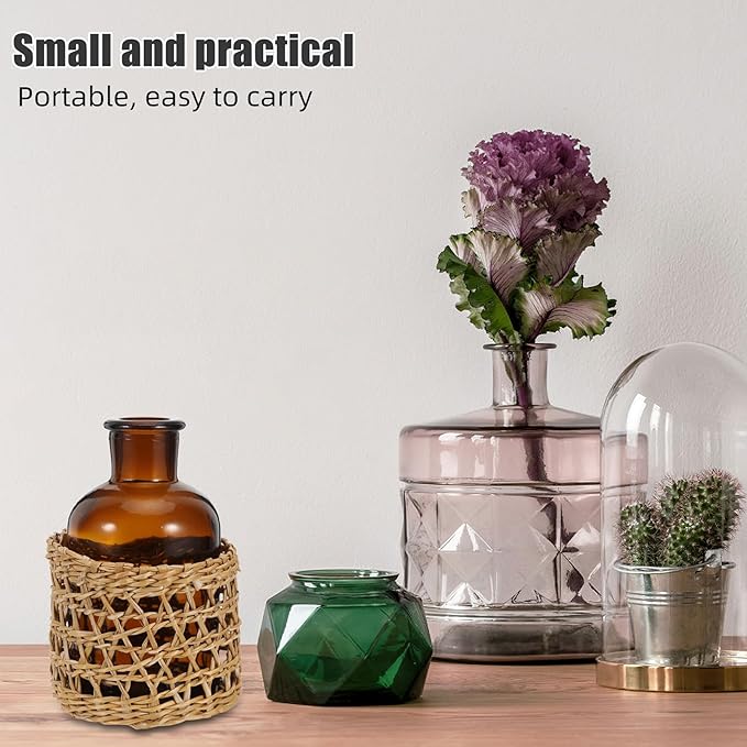 Generic Empty Glass Diffuser Bottle Jars - Aromatherapy Storage Container - Fragrance Accessories Refill Aroma Dispenser for DIY Fragrance Replacement