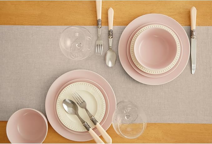 Solino Home Linen Light Natural Table Runner 72 Inches Long - 100% Pure Linen Dining Table Runner 14 x 72 Inch for Spring, Easter - Diana Medium Weight