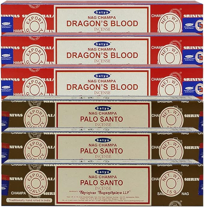Dragons Blood Palo Santo Incense Sticks & Holder Bundle Variety Pack from House of Nag Champa Incense Sticks and Trumiri
