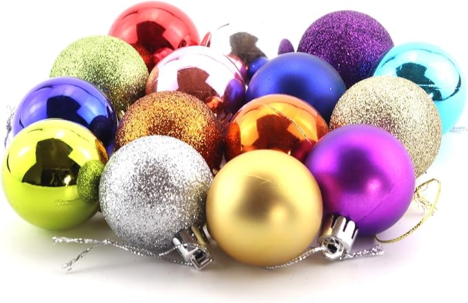 Bestjybt 24pcs 1.18" Small Christmas Ball Ornaments Shatterproof Christmas Decorations Tree Balls for Holiday Wedding Party Decoration, Tree Ornaments Hooks Included (Green, 3cm/1.18")