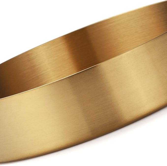 Round Gold Tray Stainless Steel Jewelry, Make up, Candle Plate Decorative Tray (5.5 inches)