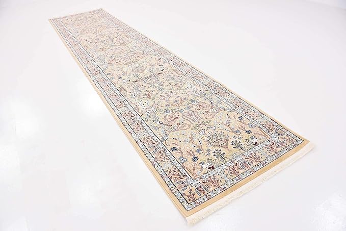 Unique Loom Narenj Collection Area Rug - Bristol (3' x 13' 1" Runner, Beige/ Blue)