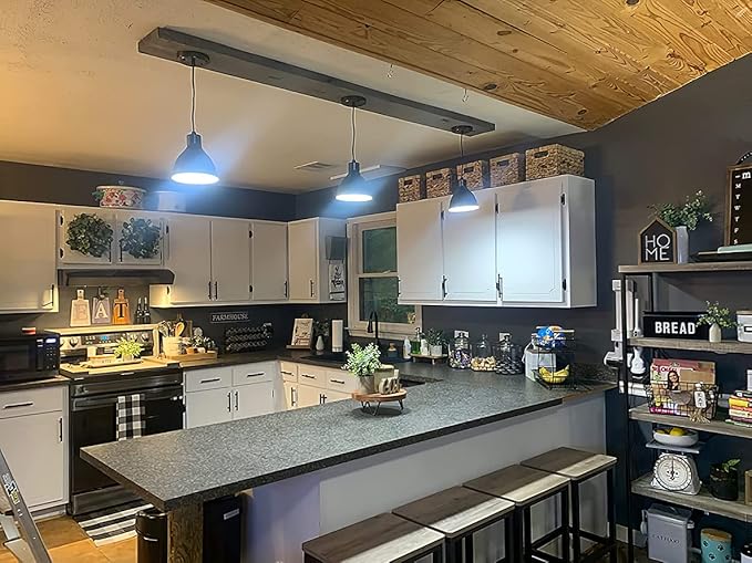 Doraimi Lighting 3 Pack Single Kitchen Island Mini Metal Drum Pendant Light Industrial Hanging Ceiling Light Fixtures for Over Sink Bar,Dining Room,Corridor,Entryway,Hallway