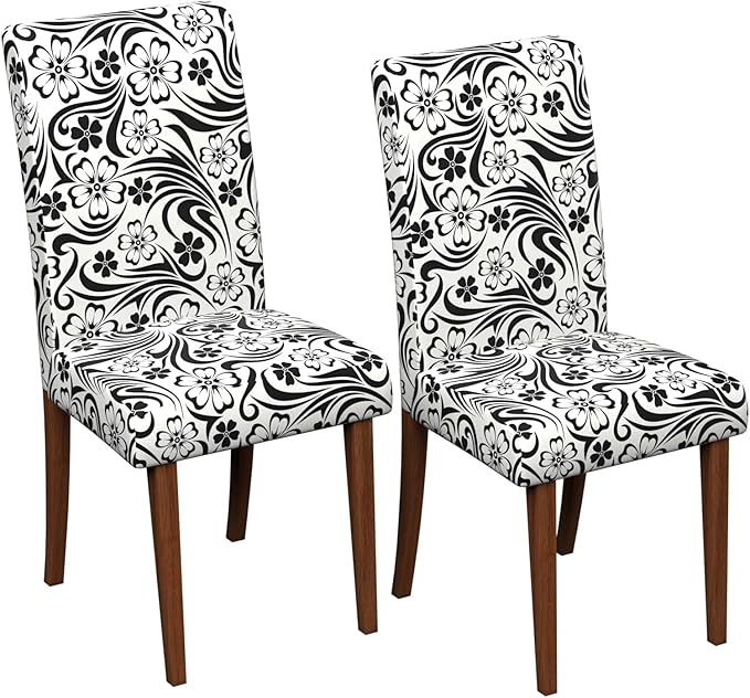 Stretch Dining Chair Covers Set of 2,Floral Print Chair Covers,Soft Removable Washable,Pet Friendly Furniture Protector,Universal Chair Slipcovers for Home, Kitchen,Ceremony Dining Room Seat