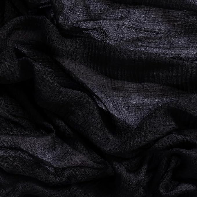 Socomi 3pcs Black Cheesecloth Table Runner Halloween Gauze 120 Inch Rustic Boho Cheese Cloth Runner for Wedding Party Baby Bridal Shower Centerpiece Decoration Holiday Home Decorations