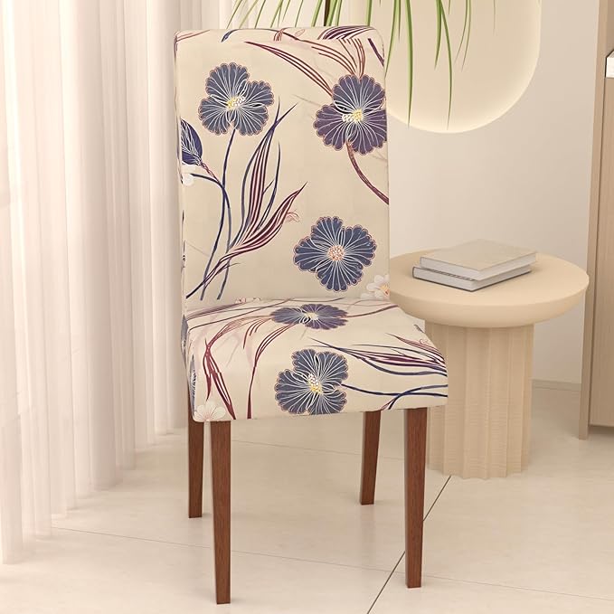 Stretch Dining Chair Covers Set of 2,Floral Print Chair Covers,Soft Removable Washable,Pet Friendly Furniture Protector,Universal Chair Slipcovers for Home, Kitchen,Ceremony Dining Room Seat