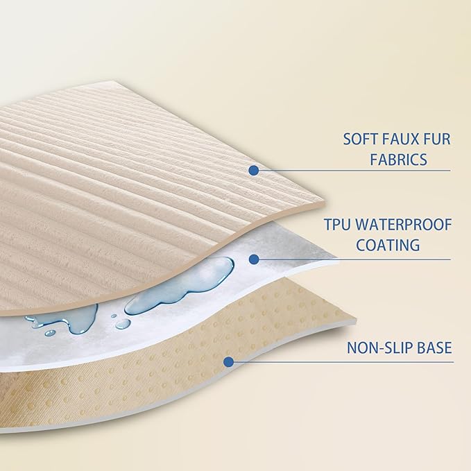 HAOMAIJIA Waterproof Couch Cover for Dogs Washable,Fuzzy Pet Couch Covers for Sofa,Thick Soft Dog Bed Cover Non-Slip Couch Covers for 3 Cushion Couch Sofa Pet Friendly (Off White, 35" x 74")