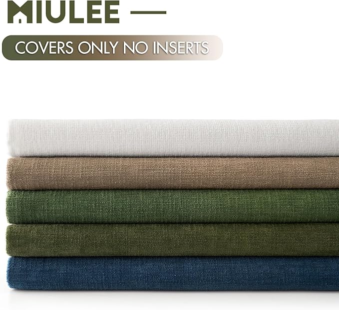 MIULEE Light Brown Couch Pillow Covers 20x20 Inch, Set of 2 Soft Chenille Decorative Square Throw Pillow Covers Farmhouse for Sofa Living Room Bed