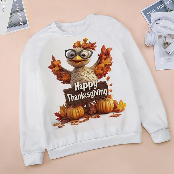 Thanksgiving Sweatshirt for Women Crewneck Pullover Casual Graphic Long Sleeve Shirts Sweater