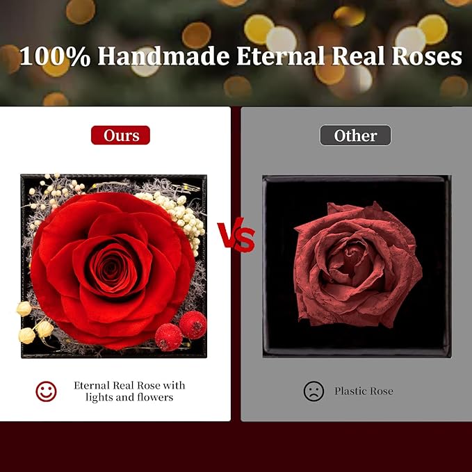 Preserved Purple Real Rose with I Love You Necklace -Eternal Flowers Rose for Mom Grandma Wife Girlfriend Gifts for Her from Husband Christmas Birthday Anniversary