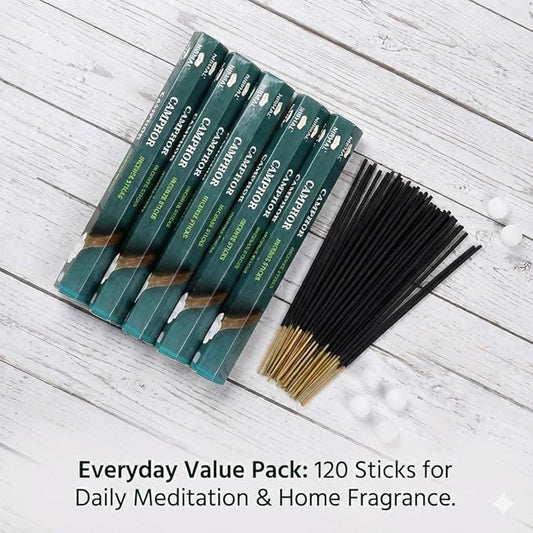Shubhkart Hexa Kapoor Incense Sticks, Pack of 6 (120 Sticks). Pure, Clarifying Scent for Spiritual Cleansing, Puja Rituals, Havan, & Removing Negative Energy