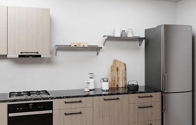 AmGood 8" X 30" Stainless Steel Wall Shelf | Metal Shelving | Garage, Laundry, Storage, Utility Room | Restaurant, Commercial Kitchen | NSF