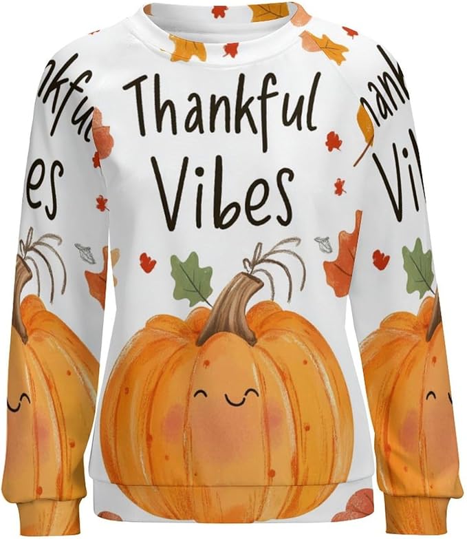 Womens Thanksgiving Sweatshirt Oversized Crewneck Pullover Casual Graphic Long Sleeve Shirts