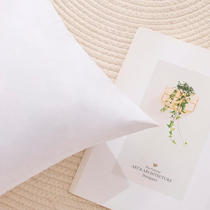 16x16 Inch Gold Goose Down and Feather Throw Pillow Inserts-2 Packs,White,Super Soft Cover,Double Layer Dwon Proof Design,High Filling Weight.