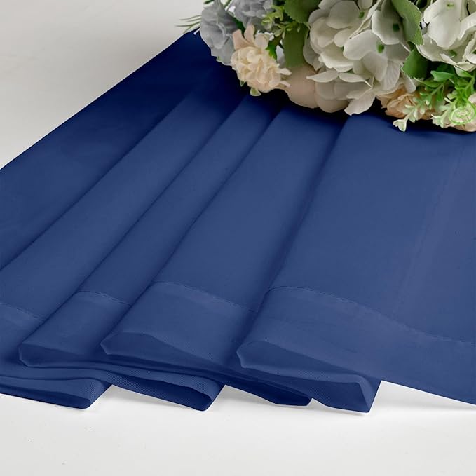 Lecloud Royal Blue Sheer Curtains 96 Inches Long 2 Panels, Farmhouse Voile Sheer Curtain for Windows, Soft Rod Pocket Transparent Curtains for Living Room Large Windows, Each Panel 42 X 96 Inch
