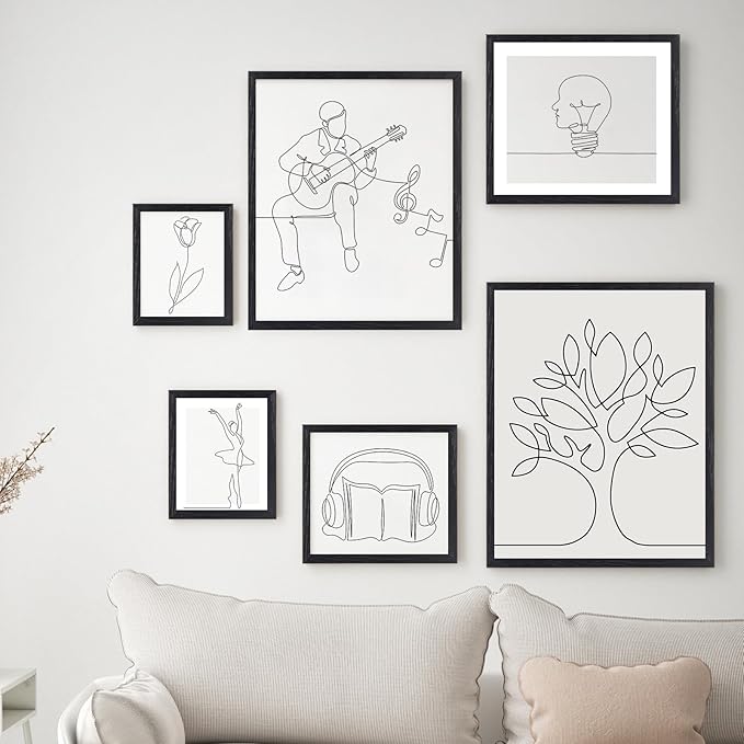 puthiac 8x10 Black Oak Wood Picture Frame - 8"x10" Photo Frame, 8x10 Picture Frame Wood, Natural Solid Wooden Picture Frames for Wall Art Photo and Prints (1 Pack, Black)