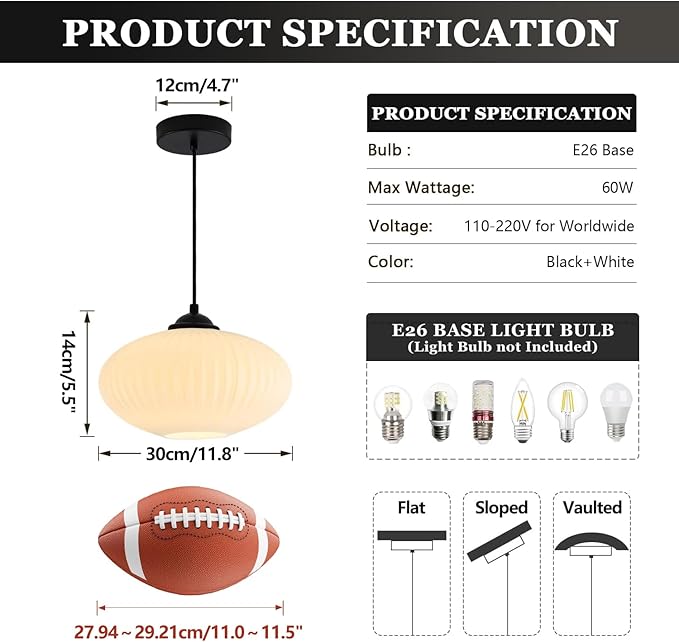 White Milk Glass Pendant Lights Kitchen Island Large Industrial Pendant Lighting Black Pendant Light Frosted Globe Ceiling Light Fixture