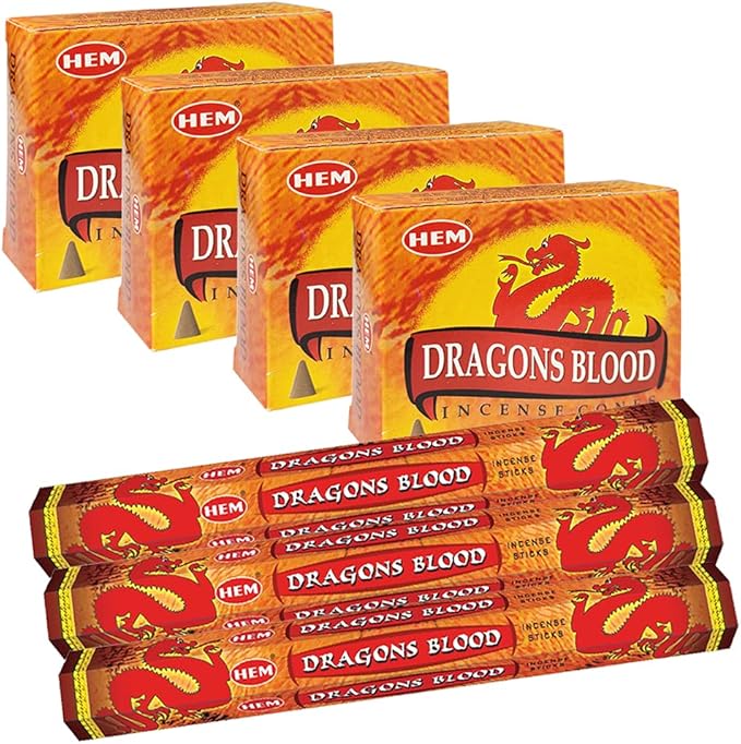 Dragon's Blood Incense Sticks and Cone Incense Holder Variety Pack Bundle insence insense insienso