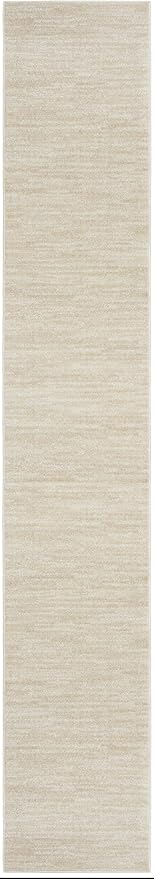Nourison Home Essentials Indoor/Outdoor Ivory Beige 2'2" x 18 Area Rug, Easy Cleaning, Non Shedding, Bed Room, Living Room, Dining Room, Backyard, Deck, Patio (2x18)