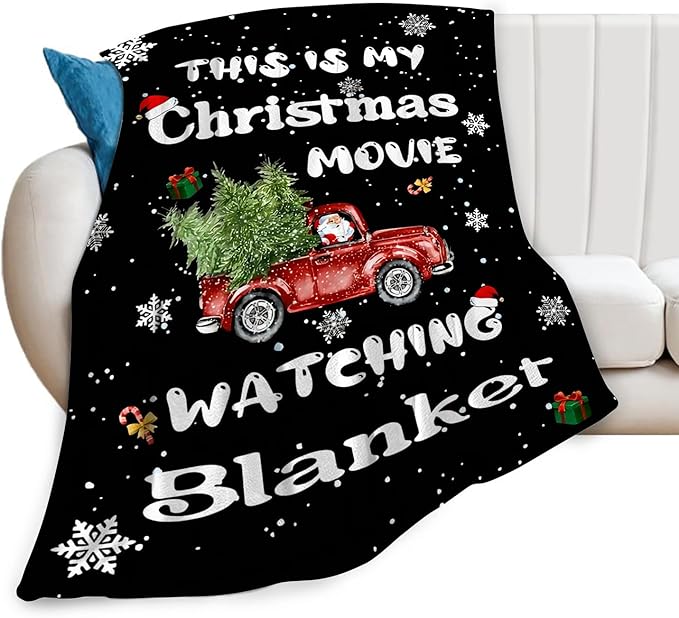 Christmas Truck Blanket Christmas Snow Throw Blankets Plush Cozy Flannel Fleece Ultra Soft Fuzzy Party Blanket Gifts for Girls Women Men Boys Kids Bed 50"X40"