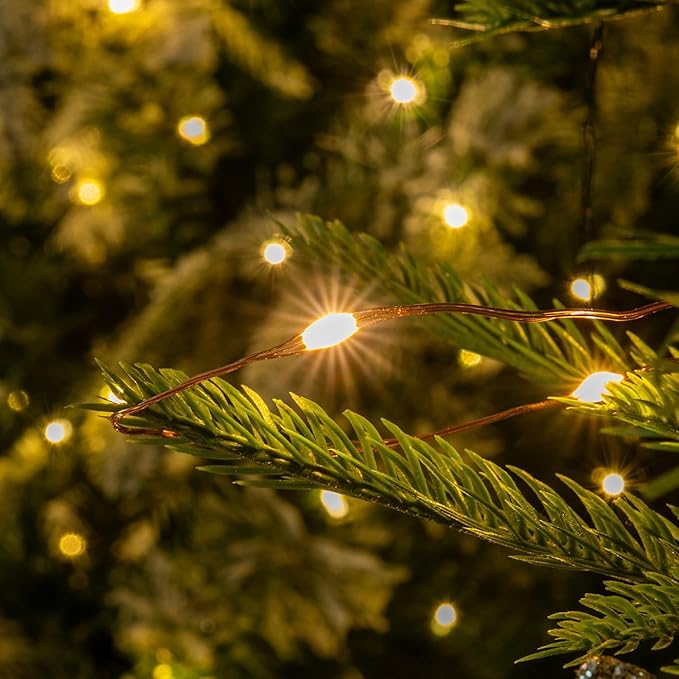200FT Warm White Plug in Fairy Lights 600 LED Waterproof Copper Wire String Lights with Remote for Christmas Tree Bedroom Porch Patio Garden Wedding Party