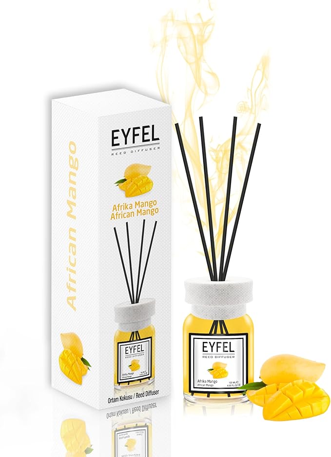 EYFEL Reed Diffusers for Home – African Mango Reed Diffuser Set 4.05 fl oz Oil Diffuser Sticks, Bathroom Diffuser, Home Fragrances, Scented Sticks, Home Decor