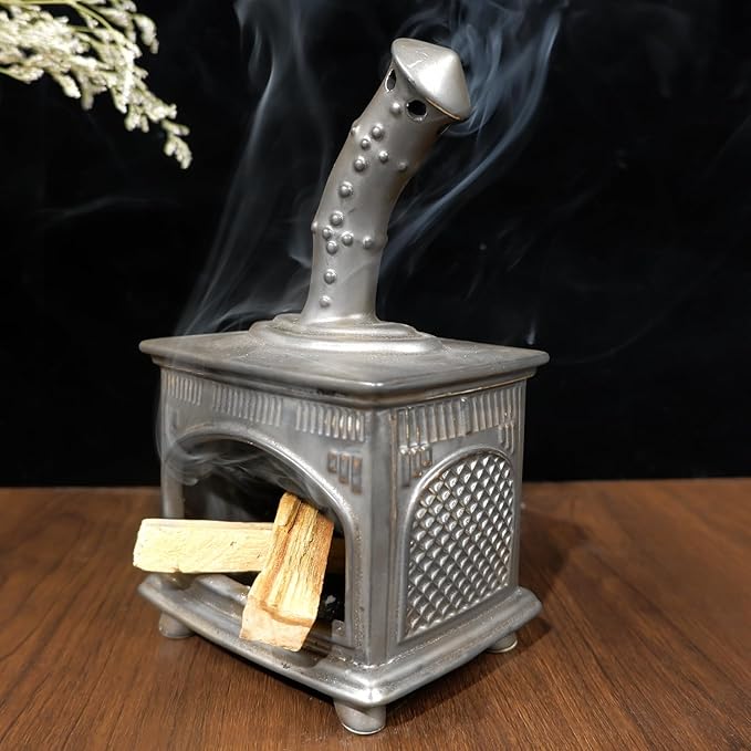 Handmade Ceramic Palo Santo Holder - Modern Smudge Bowl & Sage/Cone Incense Chimney for Yoga, Meditation, and Energy Cleansing - Ideal Gift for Zen Altar and Aromatherapy Enthusiasts