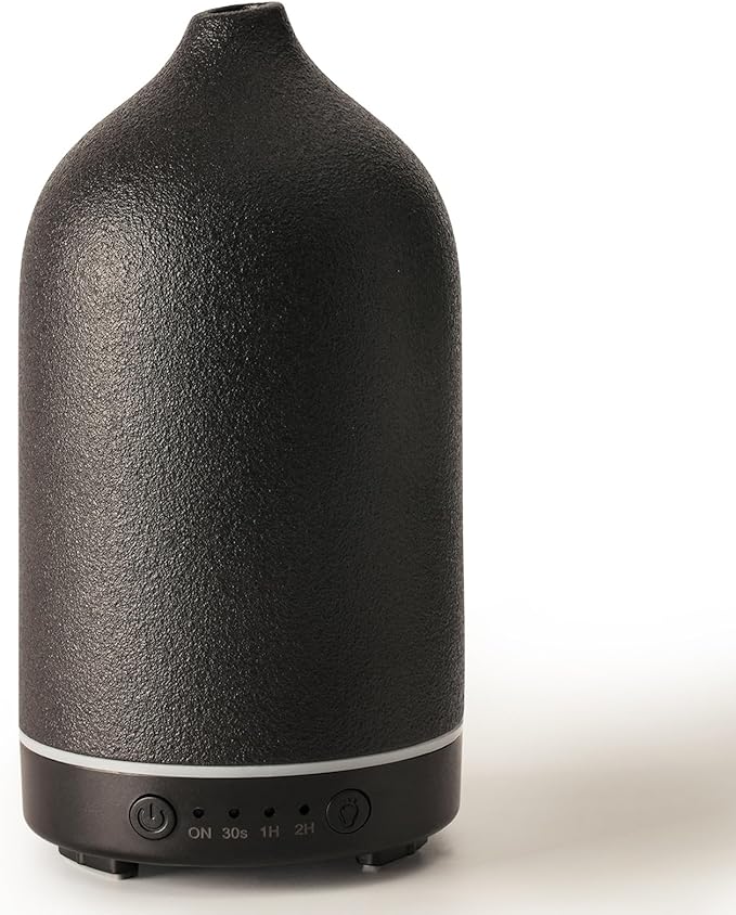 Diffuserlove Ceramic Essential Oil Diffuser Aromatherapy Diffusers for Home Bedroom Air Stone Diffuser Black Base