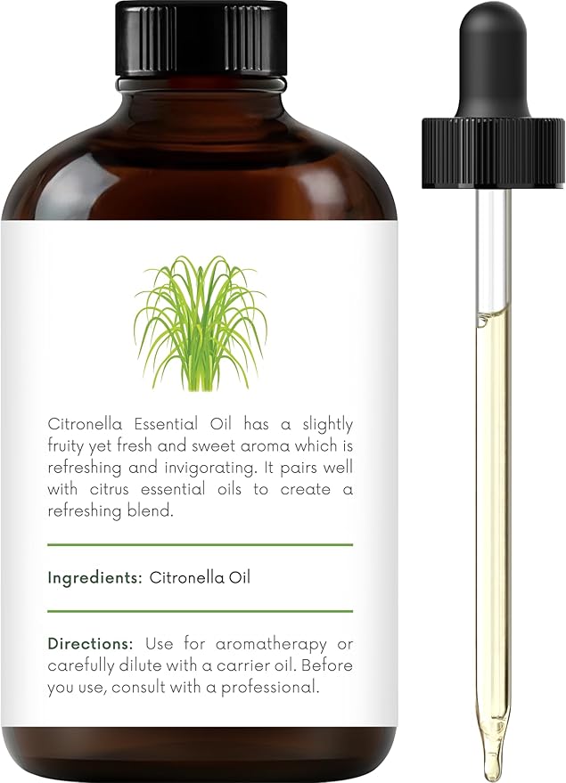 Handcraft Blends Citronella Essential Oil – Huge 4 Fl Oz – 100% Pure and Natural – Premium Grade Essential Oil for Diffuser and Aromatherapy, Skin, Massage, Candle and Soap Making Fragrance