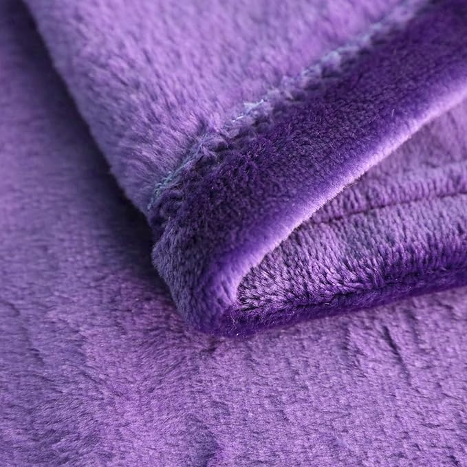 SOCHOW Flannel Fleece Blanket Twin Size, All Season Lightweight Super Soft Cozy Blanket for Bed or Couch, Purple 60inch X80''