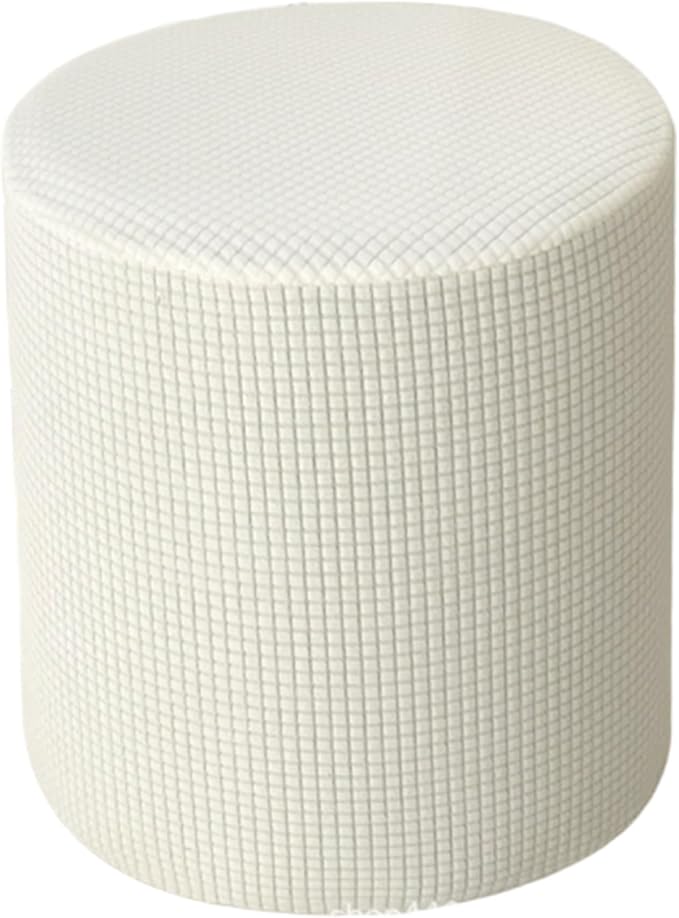 Stretch Jacquard Ottoman Cover, Non-Slip Washable Footstool Slipcover for Living Room Furniture Protection