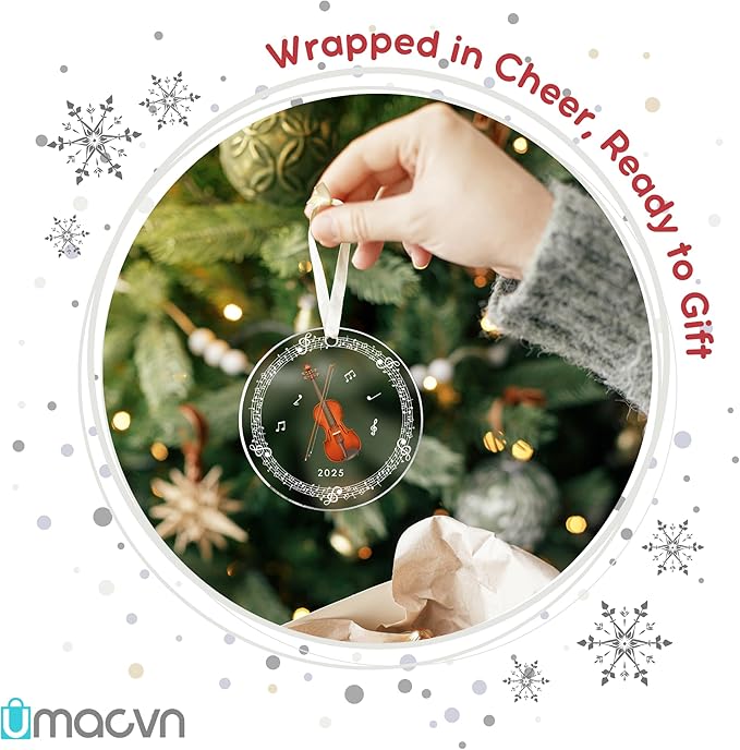 Violin Ornaments - Violin Christmas Ornament - Music Ornaments for Christmas Tree - Music Gifts for Lovers, Players, Teachers, Girls, Women - Acrylic Ornament 2025